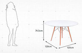Стіл Tavolo xz3 круглий білий діаметр 120 см, дизайн Charles & Ray Eames, фото 3