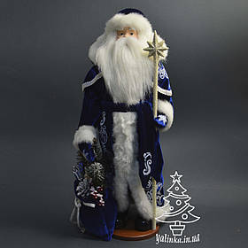 Святий Миколай 53 см у синій шубі з білим візерунком 0461