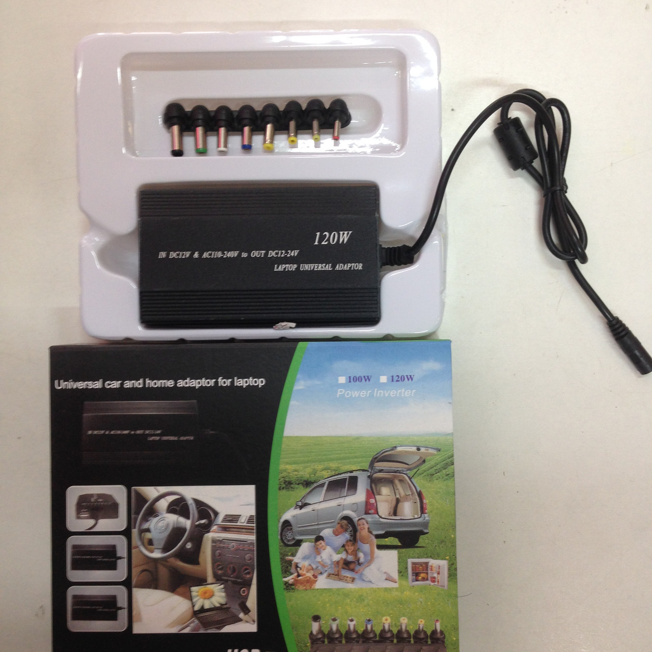 Автомобільний перетворювач для ноутбука-Laptop Універсальний Adaptor 120 w 12В до 24В.