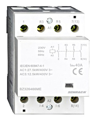 Модульний контактор 40А 2НО + 2НЗ 230 AC Schrack