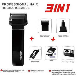 Електробритва ROZIA HQ 5200 акумуляторна 3 насадки для гоління, стрижка волосся, тример для носа