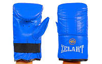 Снарядные перчатки Кожа ZEL (р-р L-XL, синий)