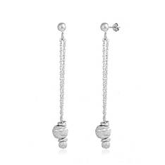 Пумери срібні з довгими підвісками 8826Р