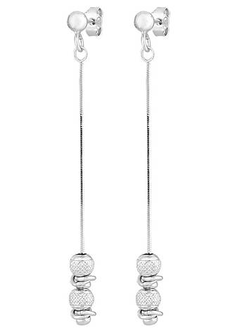 Сережки-цвяшки зі срібла з підвісками 8828Р, фото 2