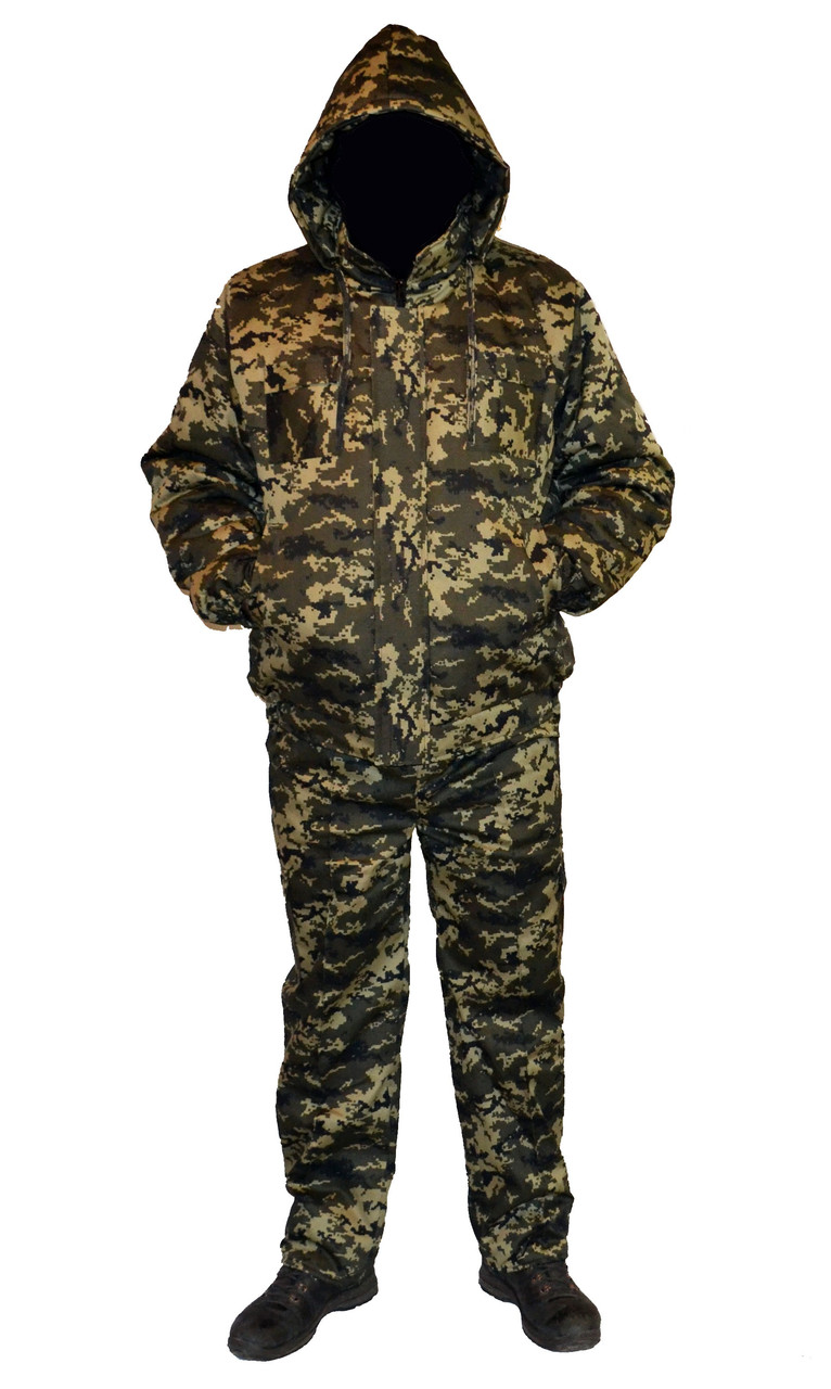 Куртка зимняя на резинке Пиксель с капюшоном р.48-58 - фото 2 - id-p606048201
