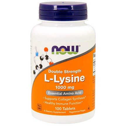 L-Lysine 1000 mg NOW Foods 100 Tabs, фото 2