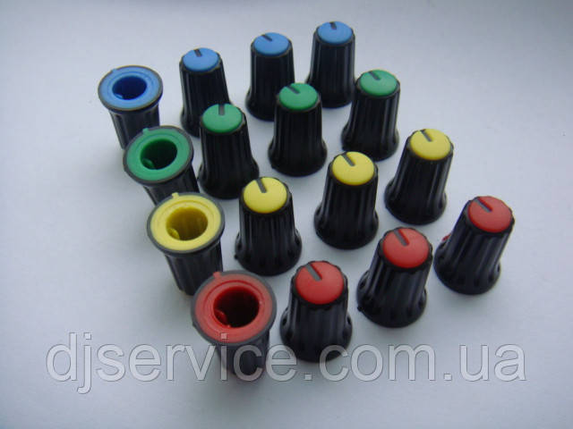 Ручка чорна (кольорова) 16.5x12mm потенціометрів пульт Phonic, Muzon