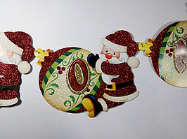 Розтяжка "З НОВИМ РОКОМ" з глитером і флоком. (6956)