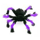 Павук із хутра 50 см чорний з фіолетовим