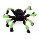 Павук із хутра 50 см чорний з зеленим