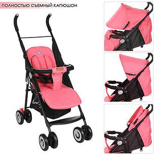 Дитяча коляска-тростина Bambi (M 3458-3) з п'ятиточковими ременями безпеки, фото 2