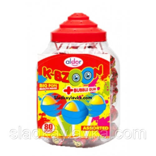 Льодяники K-Bzoon Big Pops банку 80 шт (Aldor)