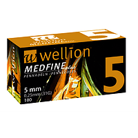 Універсальні голки Wellion Medfine plus для інсулінових шприц-ручок 5 мм (31G x 0,25 мм) 100 шт.