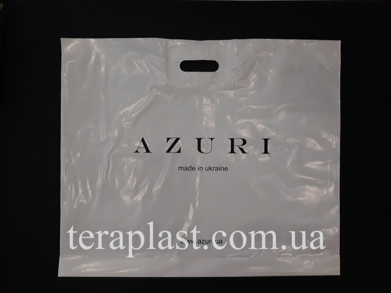 Пакет банан із вирубаною ручкою 600х500 з логотипом