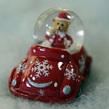 LV 106811 новорічна куля "Ведмедик на святковому автомобілі", фото 2