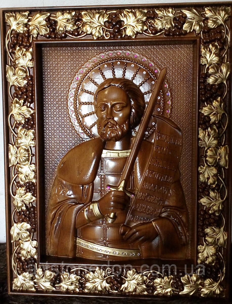 Ікона дерев'яна Свято Олександр Невський, фото 1