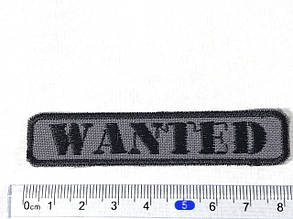 Нашивка wanted колір сірий 80x17 мм, фото 3