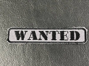 Нашивка wanted колір сірий 80x17 мм, фото 1