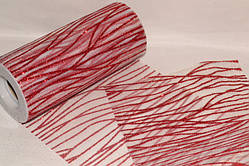 Фатин ширина 14,50 см Glitter Wavy Red
