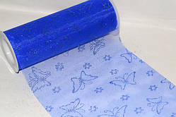 Органза Америка принт Метелики з блискітками Royal