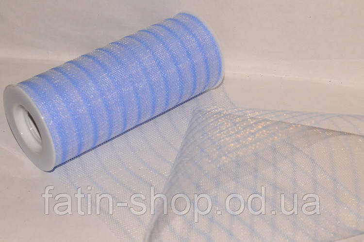Фатин ширина 14,50 см Смужка Lt-blue