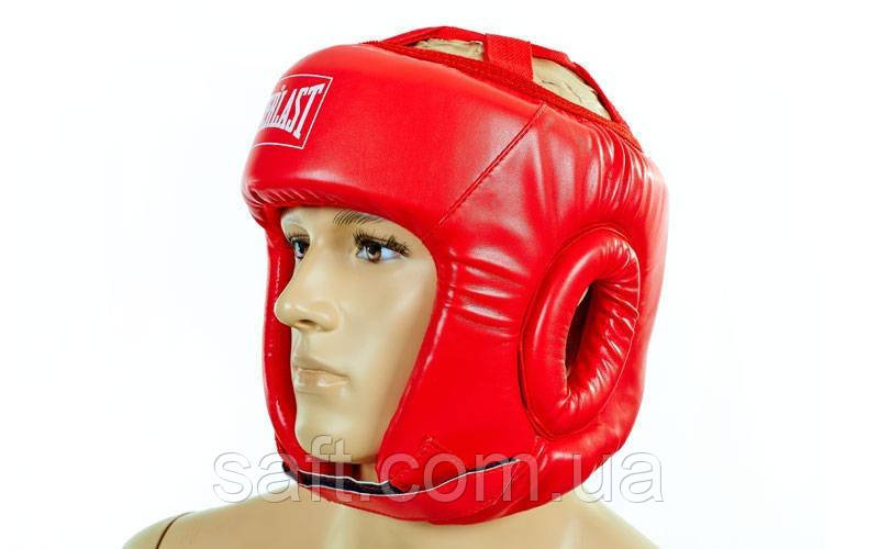 Шолом боксерський відкритий PU EVERLAST (червоний, р-р S-L)