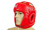Шлем боксерский открытый PU EVERLAST (красный, р-р S-L)