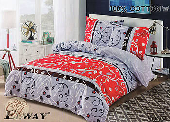 Комплект постільної білизни ELWAY євро 5002 сатин
