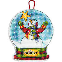 Набор для вышивания Dimensions 70-08904 снежный шар Вера Believe Snow Globe Ornament