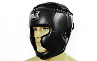 Шлем боксерский с полной защитой PU EVERLAST (черный, р-р S-L)
