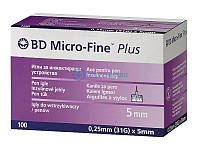 Иглы BD Microfine 31G (0,25*5 мм) для инсулиновых шприц-ручек, срок до 2025 г.