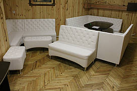 Білі кутові дивани для кафе ресторанів і зон відпочинку (4 штуки)
