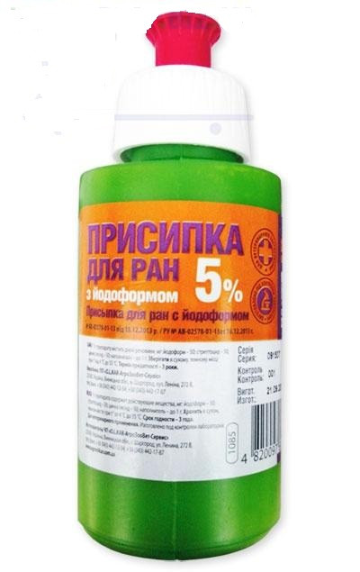 Присипка для ран із йодоформом 5% 50 г