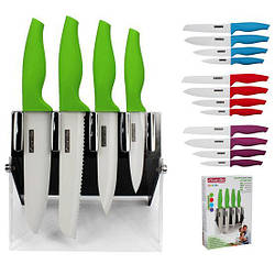 Набір керамічних ножів Kamille: 4 ножа на акриловій підставці в подарунковій коробці