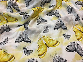 Бамбукова тканина, муслін плоский "метелики"