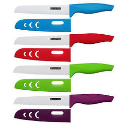 Ніж кухонний керамічний ЗЕЛЕНИЙ Kamille для хліба 15 см в чохлі