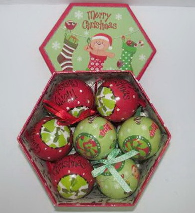 Набір ялинкових кульок матові + глянсові "Merry Christmas" 14 шт. 75 мм, фото 1