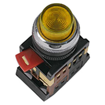 Кнопка ABLFP-22 жовтий d22мм неон/240В 1з+1р IEK