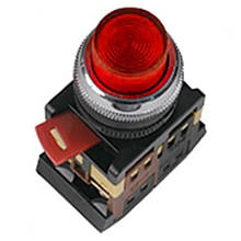 Кнопка ABLFP-22 червоний d22мм неон/240В 1з+1р IEK