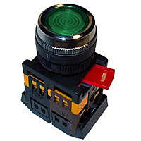 Кнопка ABLFS-222 зелений d2m неон/240В 1з+1р IEK