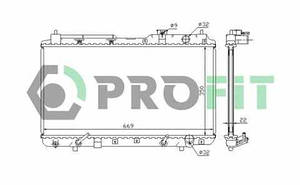 Радіатор охолодження Honda CR-V 2.0 95-02 Profit