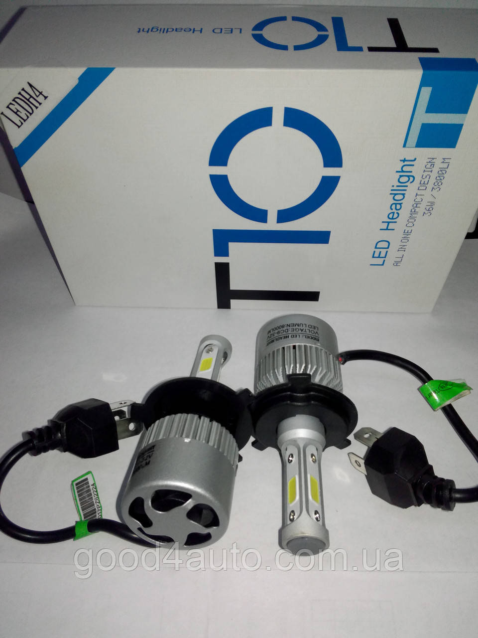 LED лампи H4 T10 36W 9/32V з активним охолодженням, фото 1