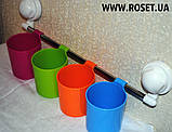 Горизонтальний органайзер для ванної кімнати Cup Rack With Suction Cup, фото 6