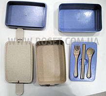 Ланчбокс із біопластику з приладами — Microwave Lunch Box 1915 ml 3 секції