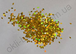 Ромбики для дизайну нігтів «Золото голограма»