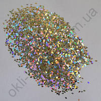 Ромбики для дизайну нігтів 1 мм «Срібло голограма»