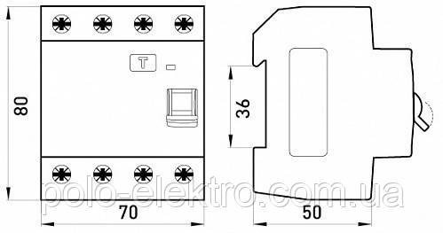 Вимикач диференціального струму (дифавтомат) e.rccb.stand.4.63.30 4р 63А 30mA