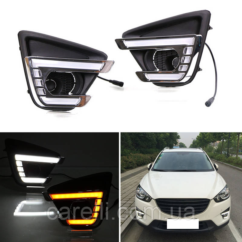 DRL штатные дневные ходовые огни LED- DRL для Mazda Cx-5 2012+ V4 (ДХО Мазда CX-5 , DRL Mazda Cx-5) - фото 1 - id-p607922862