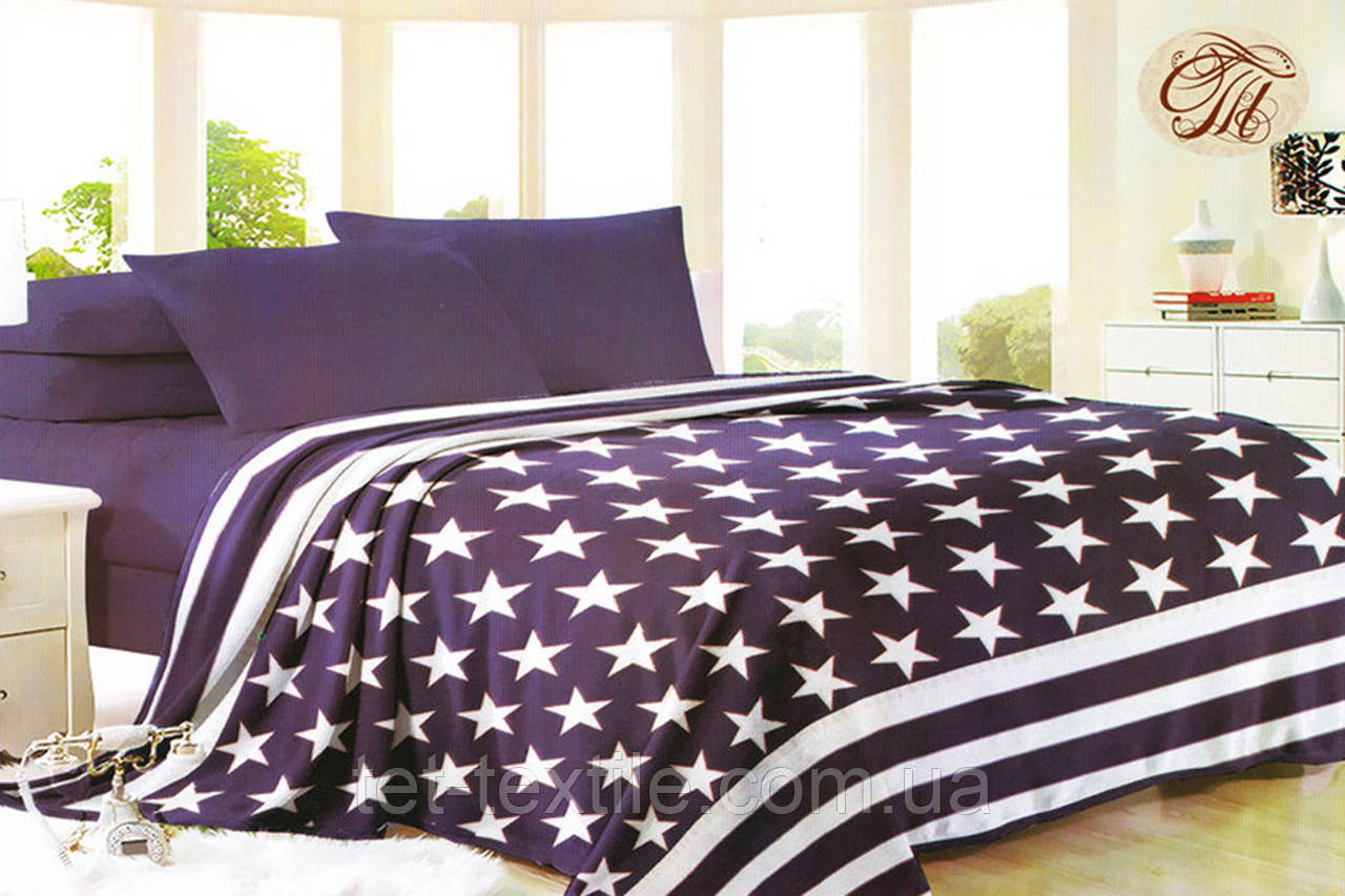 Плед з мікрофібри Велсофт Зірки бузкові 160х210 см