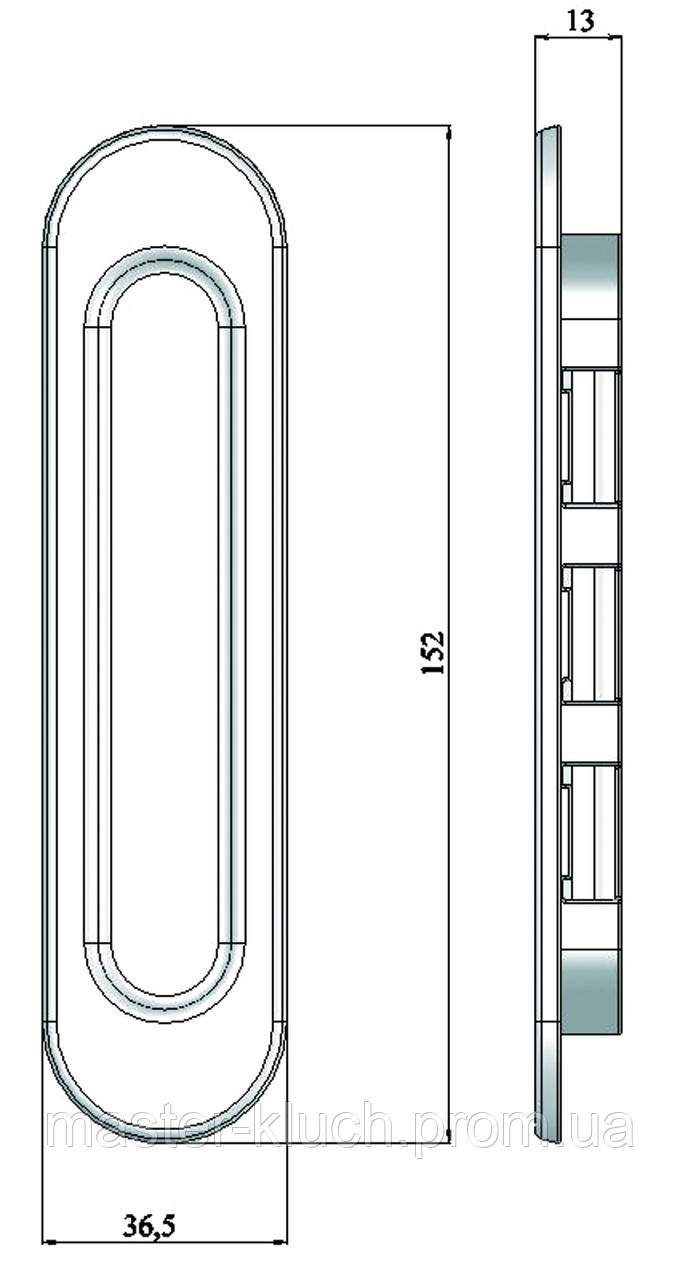 Замок для раздвижной двери Armadillo SH011-BK SN-3 матовый никель - фото 6 - id-p31353969